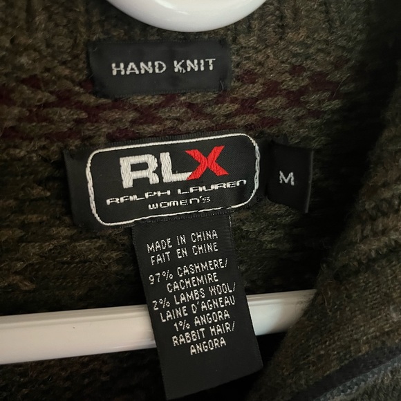 Vintage Ralph Lauren RLX Wool‎ Mockneck Fair Isle Sweater Zip Up - Picture 7 of 7